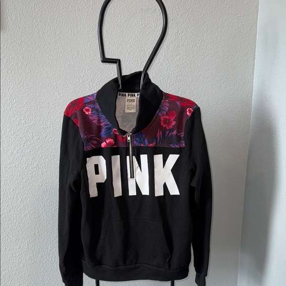 Victoria's Secret Tops - Victoria's Secret PINK Black Floral Pullover